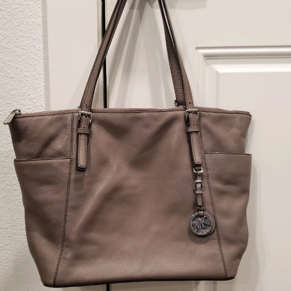 Michael Kors Taupe Pebbled Leather Tote